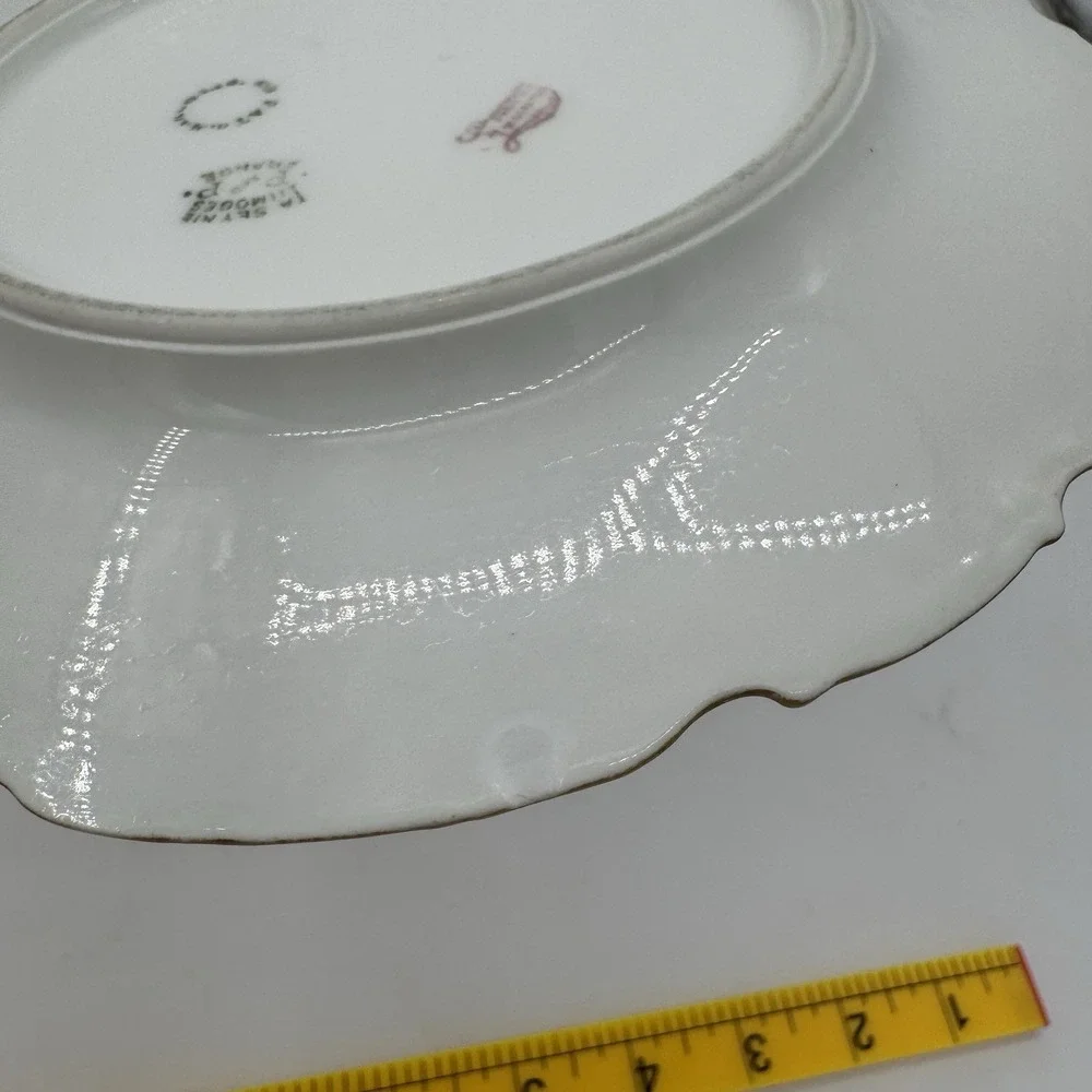Antique 1909 Set 4 La Seynie P&P Limoges Plates Lycetts Decorators Gold Monogram